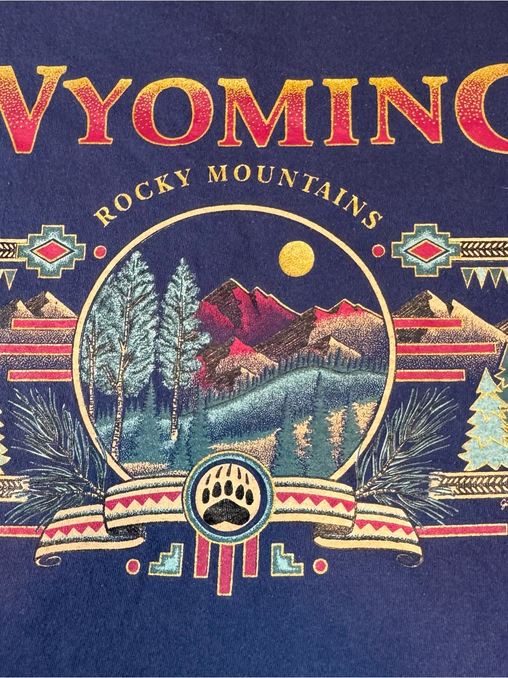 Vtg Wyoming Rocky Mountains Graphic Tee - size XL(23x30)